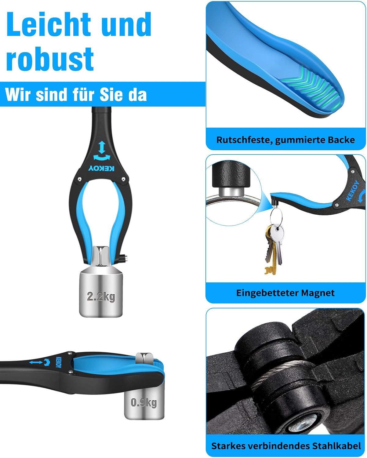 Kekoy Greifzange für Senioren (91cm) – Faltbare Greifhilfe – Bild 4