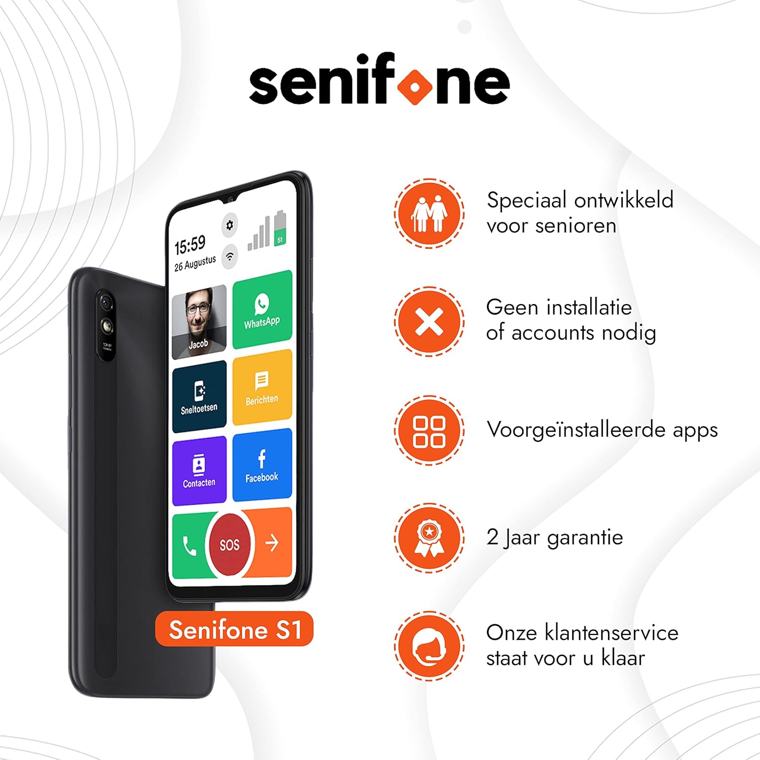 Senioren Smartphone große Tasten WhatsApp – Bild 2